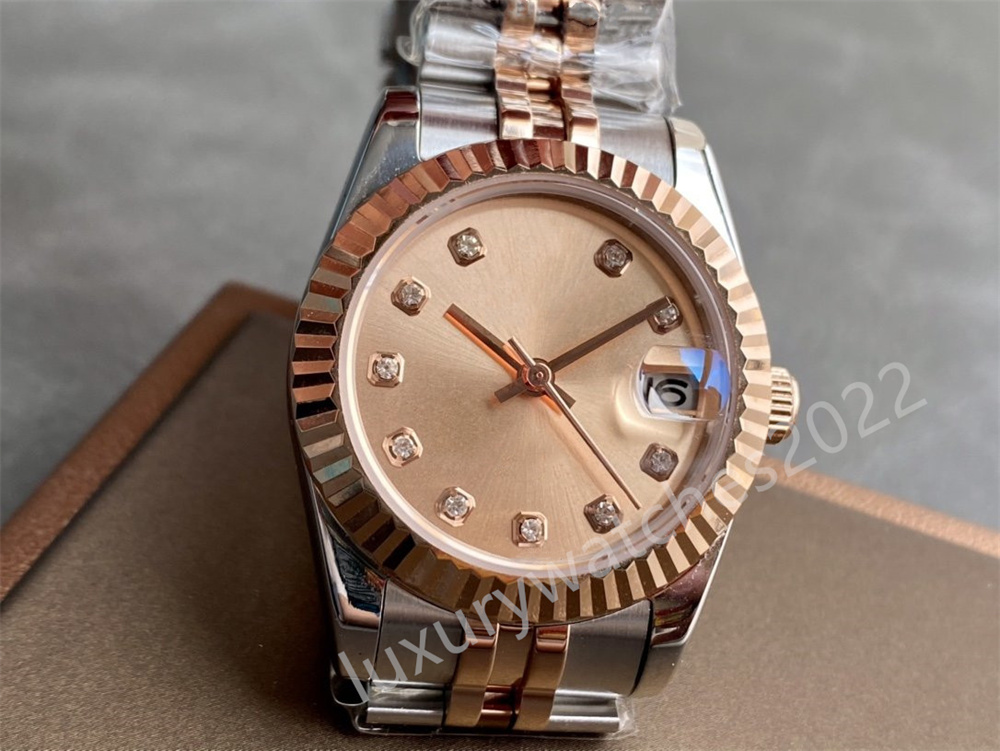 

Ladies Wristwatch GW&factory Fluted Bezel 31mm Stainless Steel Two Tones Asia 2813 Movement Jubilee Mechanical Automatic Womens Dropshipping Watches