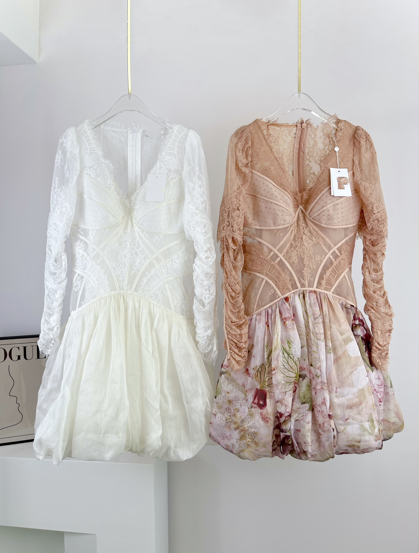 

2022 spring and summer new Zim lace sleeveless Dancer Dress series short dress, Ivory