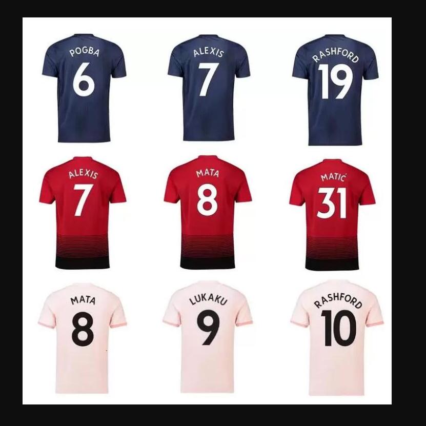 

man 2018 2019 POGBA ALEXIS Soccer Jerseys utd LUKAKU MATA MARTIAL RASHFORD Football Shirts MATIC LINGARD MARCOS ROJO Home Away 3rd Uniforms, Retro