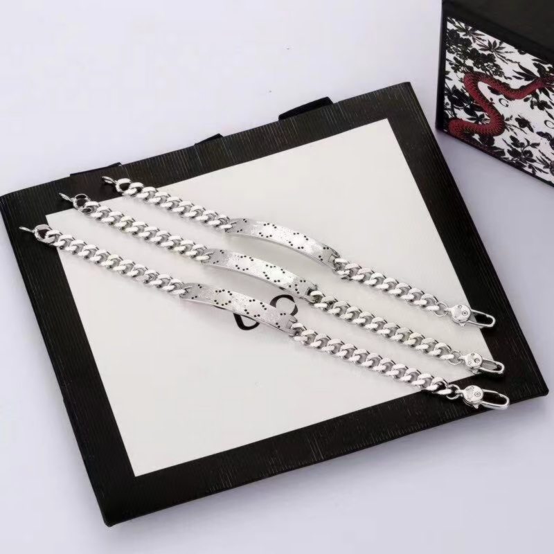 High quality 925 silver G letter skull retro chain Bracelet men's and women's fashion personalized accessories holiday gifts