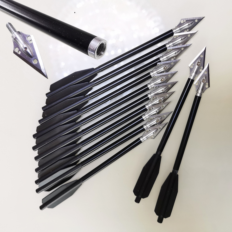 

65" 6PCS 12PCS Aluminum Crossbow Arrows with Broad-head Pistol Crossbow Bolts for Hunting W Replaceable Arrowhead 220812