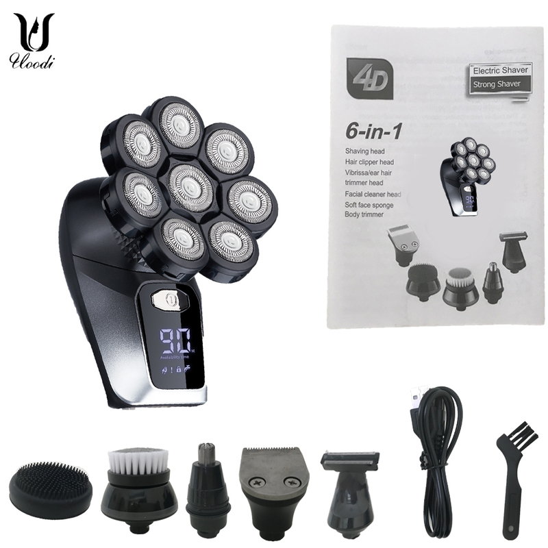 

8 Blades Multi Grooming Kit Digital Display Electric Shaver Hair Trimmer Beard Rlectric Razor Wet Dry Men Shaving Machine 220624