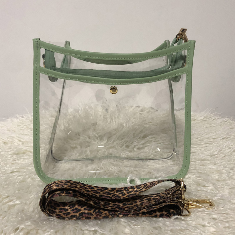 

5pcs Messenger Bags European and American Women PVC Transparent Large Capacity Cross Shoulder Bag Mix Color, Green