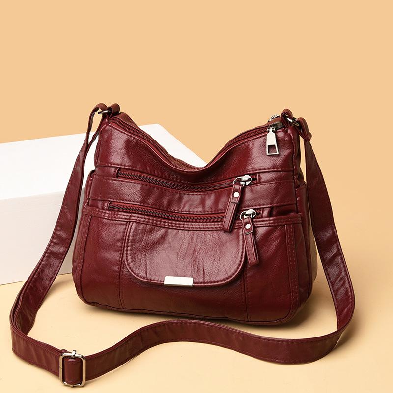 

Evening Bags Fashion Trend Luxury Designer Handbags For Women Soft Leather Casual Hobos Vintage Shoulder Travel Black Big Messenger Bag
