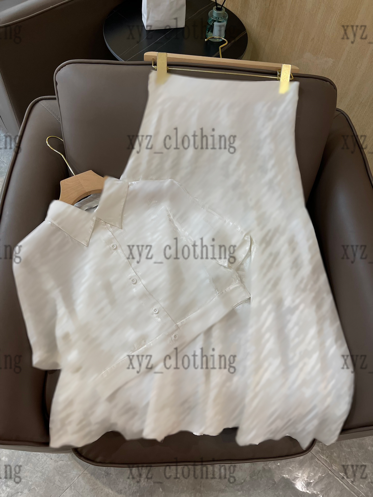 

silk fashion jacquard fabric womens polo shirts with half dresses 2022 brand designer women polo-shirt dress long skirts classical F logos size SML casual LADY dress, White