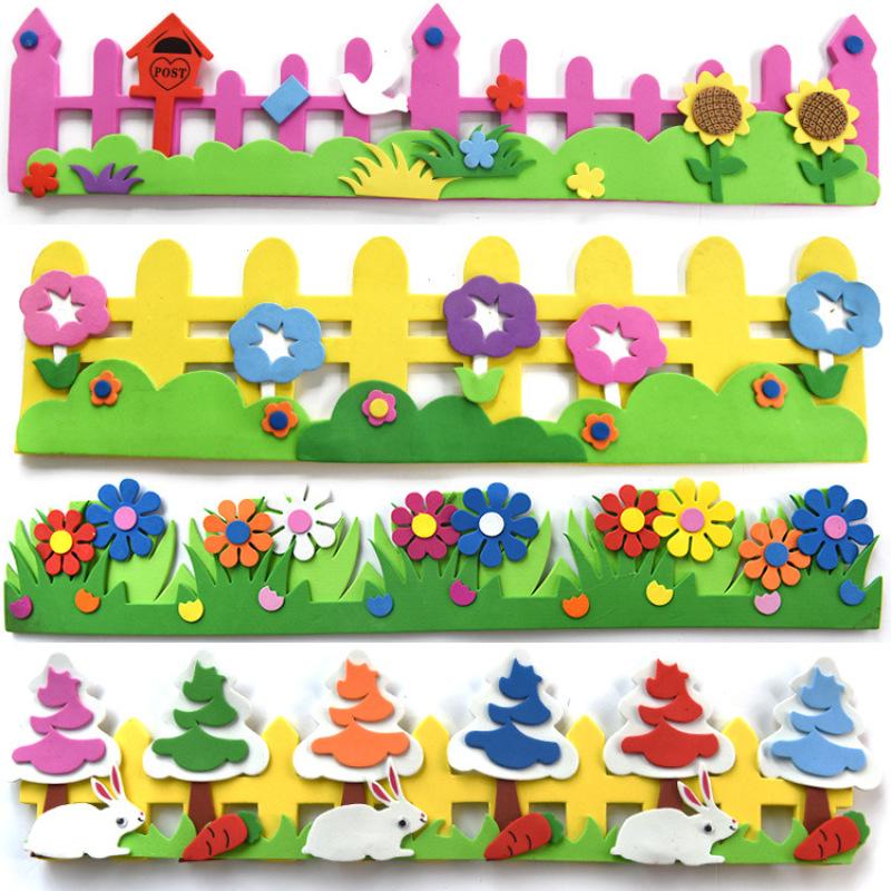 

Gift Wrap Kids Early Learning Education Ocean Foam Decorative Railing Classroom Handmade Toys EVA Fence Flower Grass Welcome Wall Sticker