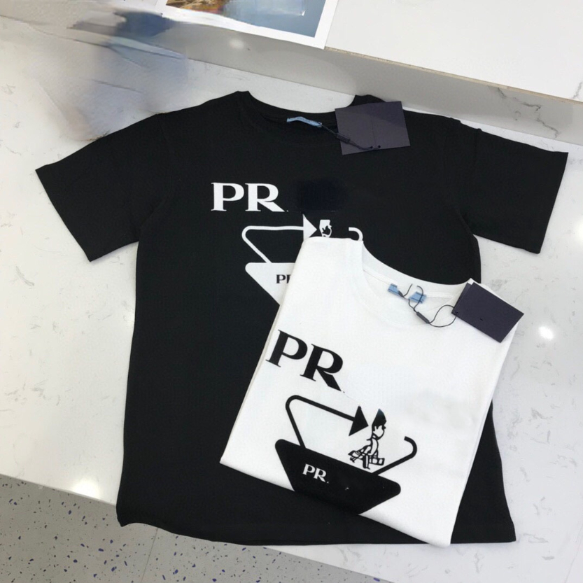 

top quality european brand designer summer fashion t shirts for women letter print tshirt short sleeve crew neck graphic tees casual womens tops b22, White