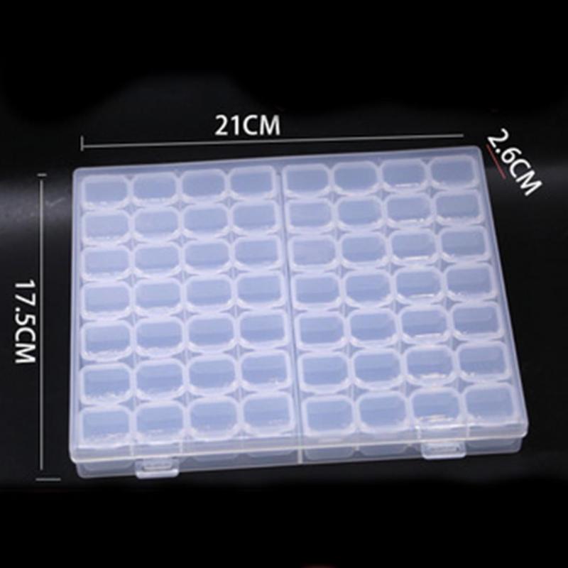 

Nail Art Kits Storage Box 56 Grid With Lid High Quality PP Practical Case For HomeNail