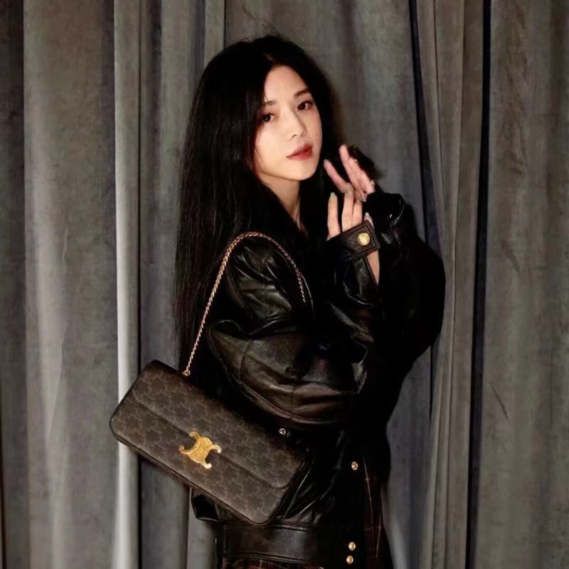 Underarm chain shoulder baguette bag designer retro leather black and silver tofu bag lisa with the same hand carry