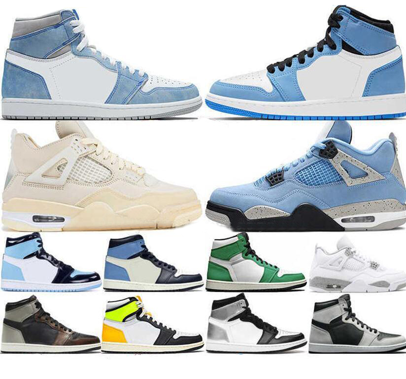 

2022 Hyper Royal University Blue 1 1s Men woman Basketball Shoes 4 4s Sail Obsidian Unc Silver Toe Black Cat Bred Patina Taupe Haze Fire Red, #06