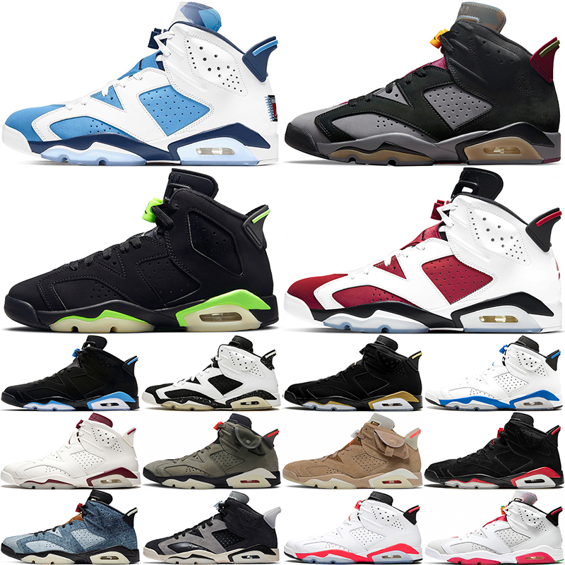 

jumpman 6 6s basketball shoes UNC Electric Green Varsity Red Infrared Bordeaux Black Cat DMP British Khaki Oreo Olive Hare outdoor sports sneakers trainers, Tinker hatfield