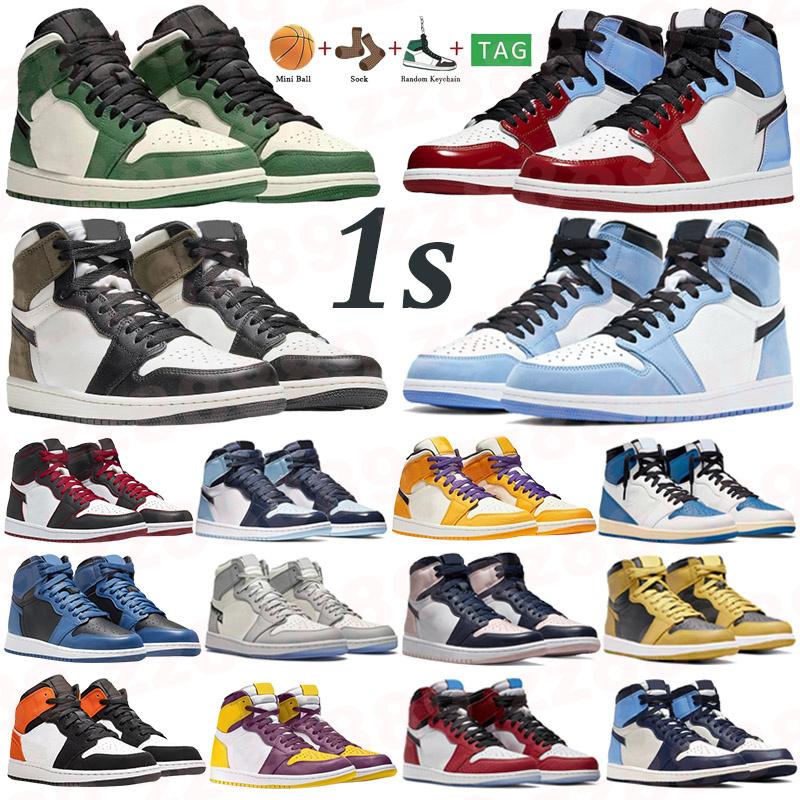 

Jumpman 1 Mens Basketball Shoes 1s Bred Patent University Blue Light Smoke Grey Panda Retro Men Womens Trainers Outdoor Sport Sneakers, 31