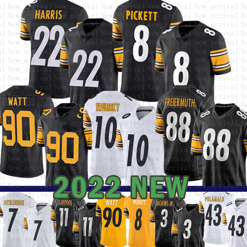 

Pittsburgh''Steelers''Roethlisberger Mitchell Trubisky Football Jersey Kenny Pickett Najee Harris T.J. Watt Pat Freiermuth Dwayne Haskins Claypool Fitzpatrick, 2021 mens-g r