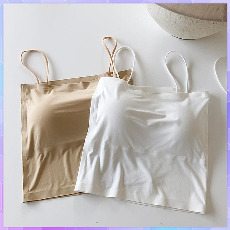 

Women's Tanks & Camis Sexy Ice Silk Crop Top Women Tank Summer Casual Basic Vest T Shirt Off Shoulder Cami Backless Camisole Tube Female, Black