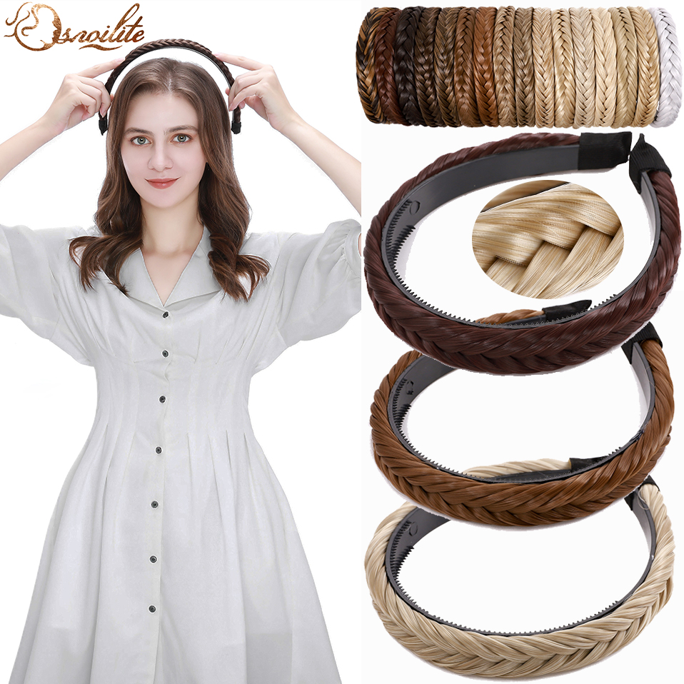 Costume Accessories Synthetic Braids Hair Women Head Band Girls Non-slip Twist Hairband Headwear Adjustable Stretch Hair Accessories-image-772564231