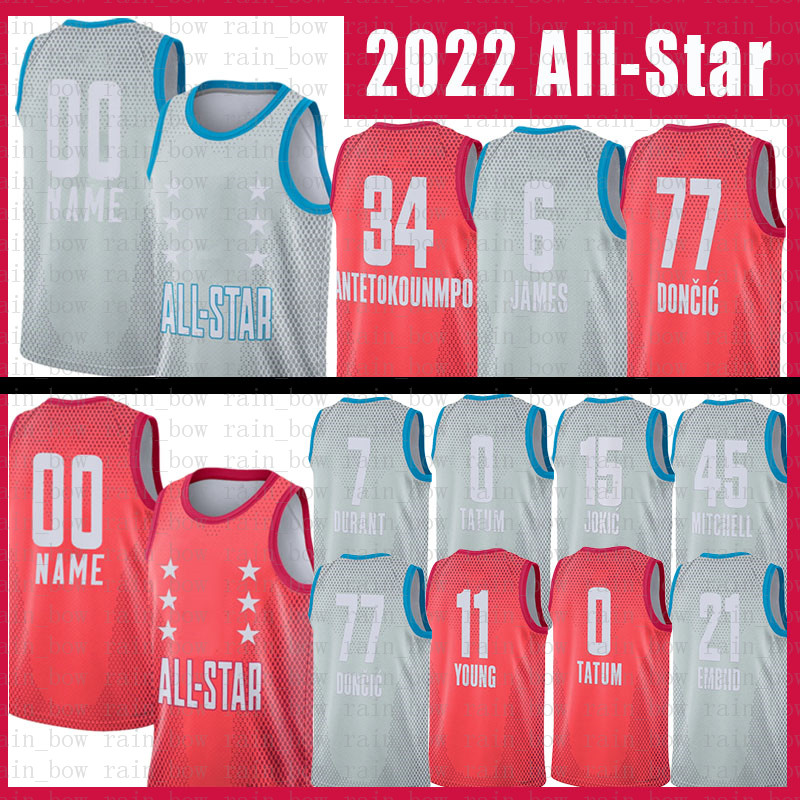 

Mens Stephen Curry 2022 All-Star Harden Basketball Jersey Giannis Antetokounmpo Kevin Durant Ja Morant Joel Embiid Luka Doncic Jimmy Butler Trae Young Tatum Paul, Custom