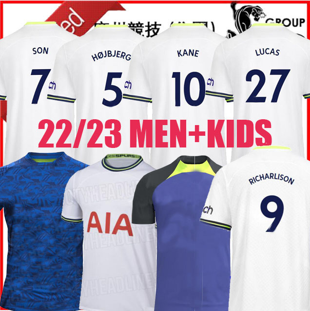 

22 23 KANE SON KULUSEVSKI Soccer Jerseys 2022 2023 HOJBJERG colorful Away E. Royal LUCAS RICHARLISON DELE Third 3rd Totten Football shirt BRYAN purple tops Men kids KIT, 22/23 goalkeeper+kids