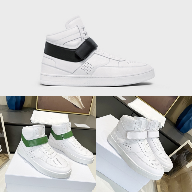 

Men's shoes CT-03 High Sneaker with Textile Lining Calfskin White Black Round toe Breathable shoes Cotton Laces rubber sole SIZES 39-44, 01