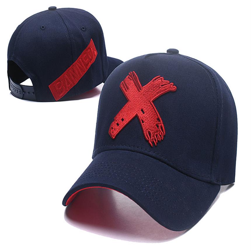 

NEW Banned X logo Baseball Caps Fashion 6 panel Snapback gorras Cotton high quality Hats Adjustable dad hats for Men Women219N, Color 6