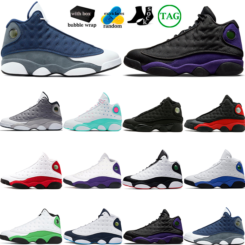 

Basketball Shoes 13s court purple bred Atmosphere Grey Aurora Green Chicago Flint Obsidian playground Outdoor Sneakers Trainers Box