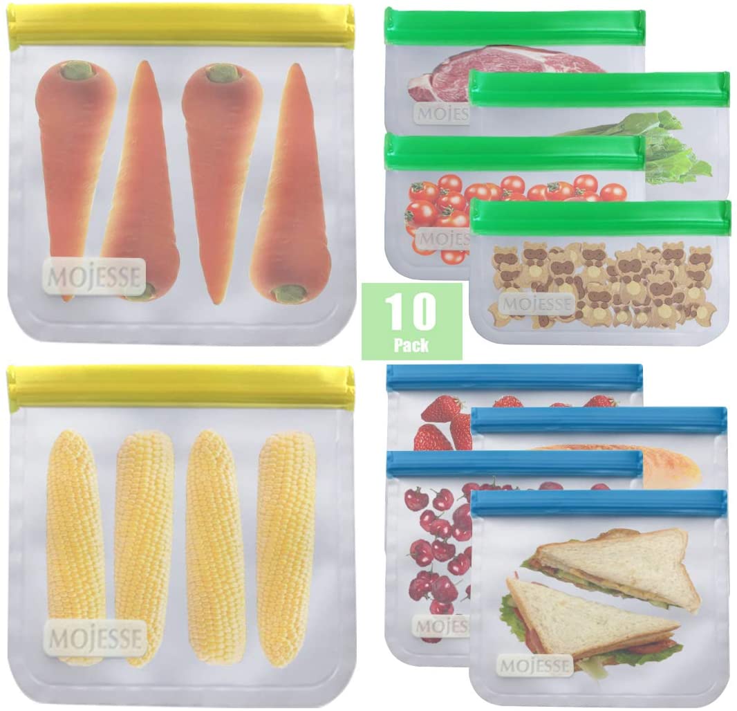 

Reusable Storage Bags Leakproof Freezer Bags for Food Travel Camping Items