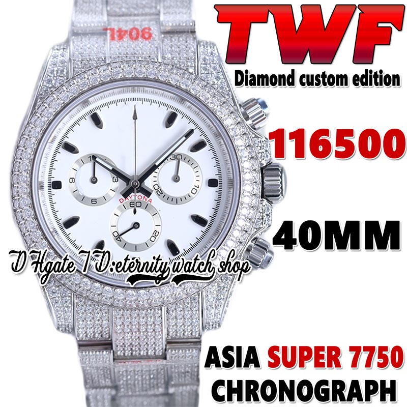 

2022 TWF V3 cf116509 ETA 7750 SA7750 Chronograph Automatic Mens Watch jh116595 Diamond inlay Bezel 904L Stainless Case Iced Out Diamonds Bracelet eternity Watches, Watch waterproof cost