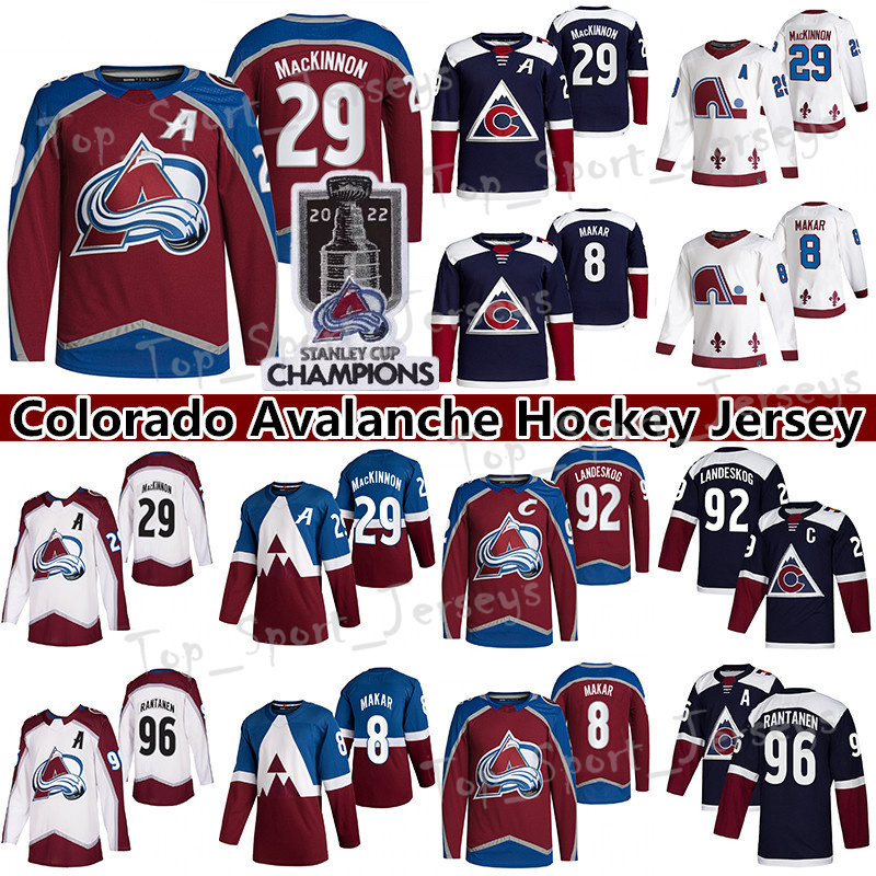 

Colorado hockey jersey 2022 Stanley Cup Champions 29 Nathan MacKinnon 8 Cale Makar 96 Mikko Rantanen 92 Gabriel Landeskog 21 Peter Forsberg 19 Joe Sakic jerseys, White mens