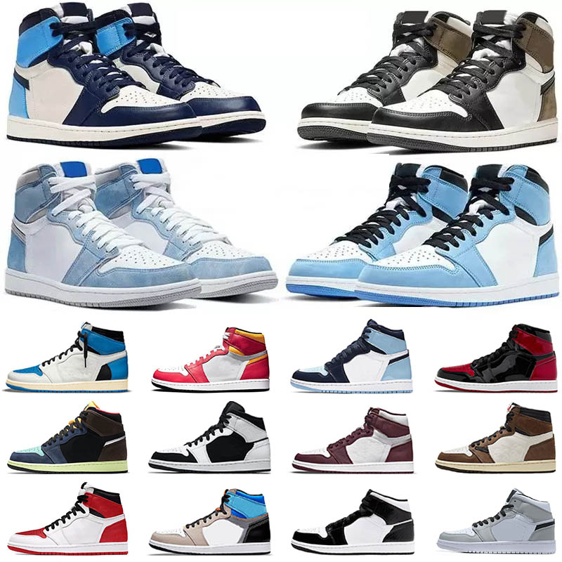 

Jumpman 1 Men 1s Basketball Shoes Mens Womesn High Dark Mocha Chicago Obsidian UNC White Lucky Green Outdoor Sports Trainers Sneakers 36-47, With original box