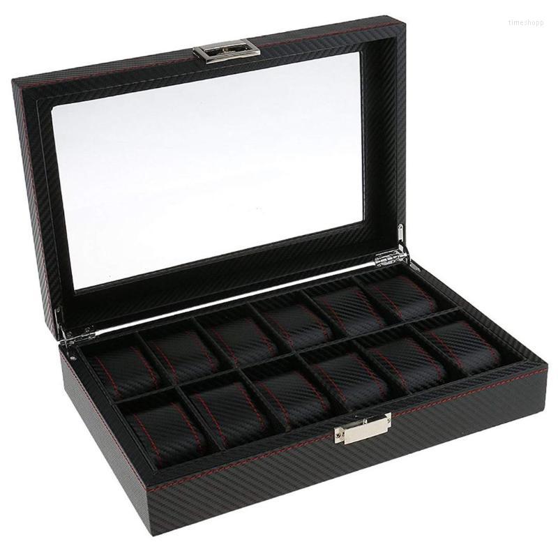 

Watch Boxes & Cases Fashion Jewelry Display Case Storage Box 12 Slots - Black