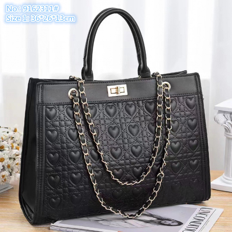 

Wholesale ladies shoulder bags elegant temperament solid color sewing fashion tote bag simple atmospheric plaid handbag large capacity leather mother handbags, Black1-9162311