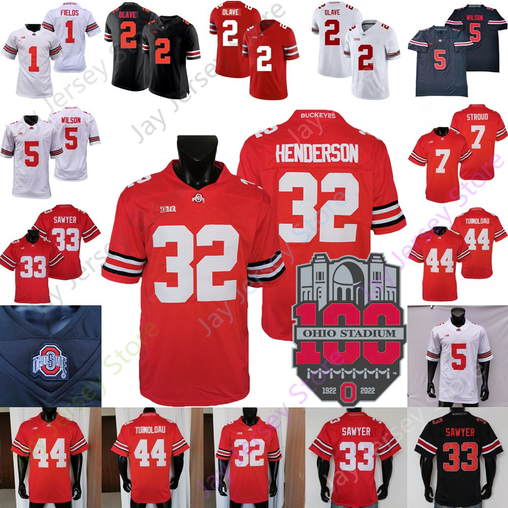 

Ohio State Buckeyes Football Jersey NCAA College C.J. Stroud TreVeyon Henderson Jaxon Smith-Njigba Harrison Jr. Williams Egbuka Eichenberg J.T. TUIMOLOAU Sawyer Bosa, Youth red