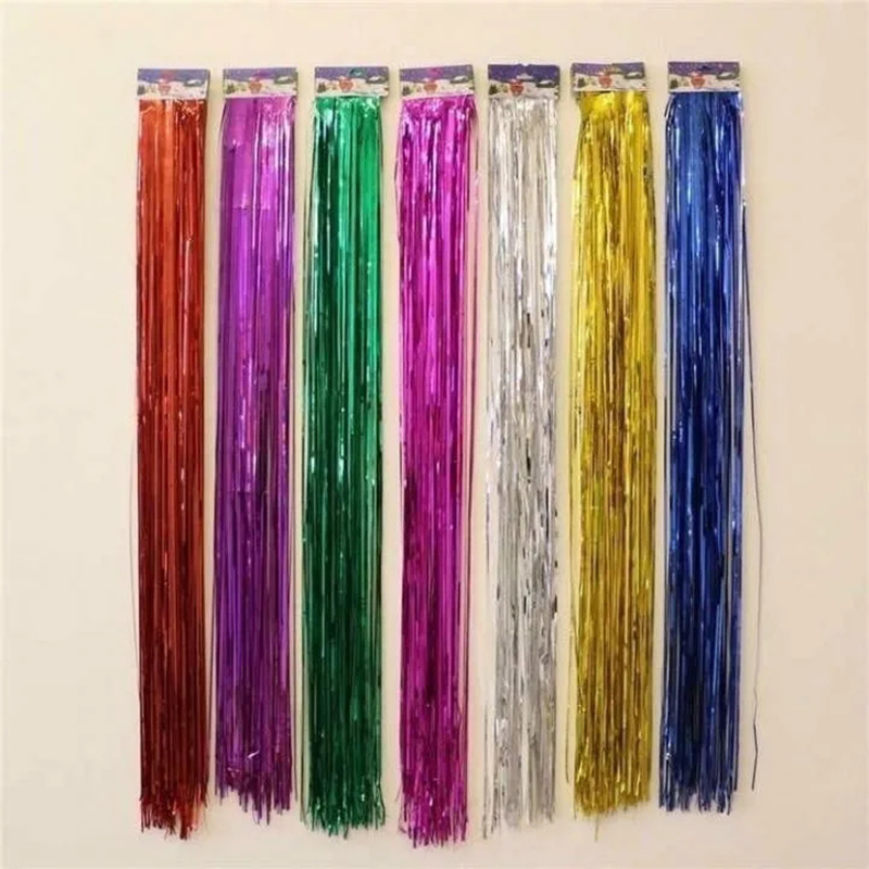 

10pcs 10CM*1M Rose Gold Silver Glitter Curtain Accessories Balloon Decoration Tinsel Curtain Birthday Party Wedding Decor Supply, As described