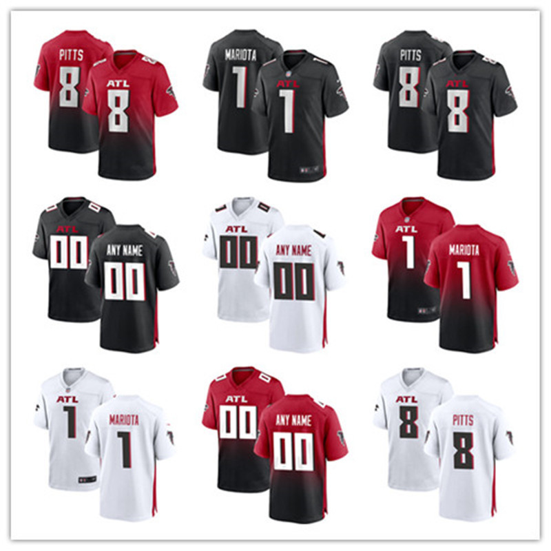 

5 DRAKE LONDON custom Atlanta''Falcons''Men women youth 8 Kyle Pitts 97 Grady Jarrett 84 Cordarrelle Patterson 1 Marcus Mariota Football Jersey, Color