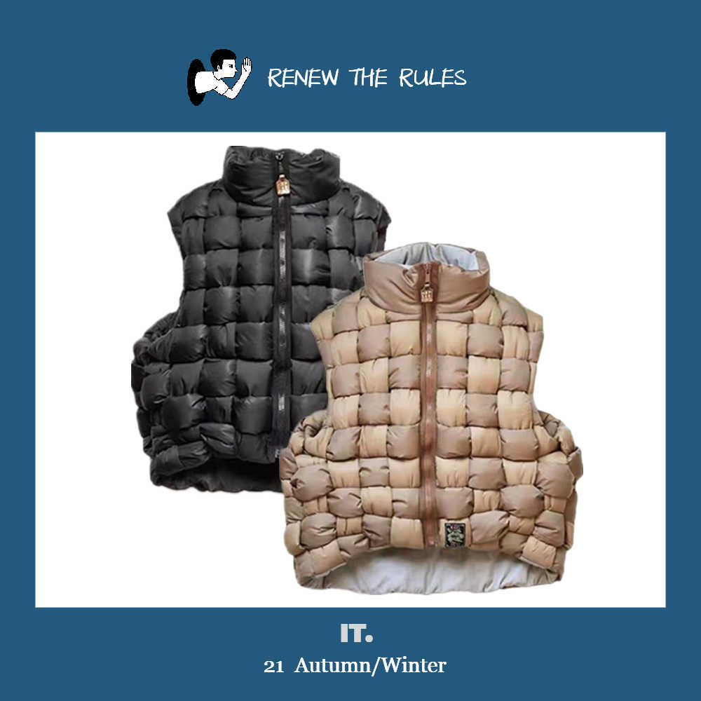 

Hiro 21aw Kapital Hirata and two-color pure cotton warm double-sided wear high neck woven vest, Black