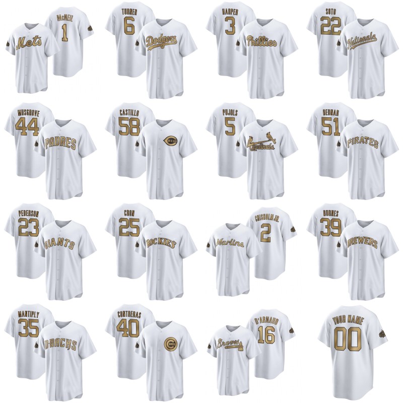 

2022 National League All-Star Jersey Albert Pujols Pete Alonso Mookie Betts Joe Musgrove Edwin Diaz Harper Kyle Schwarber Juan Soto Ronald Acuna Jr. Corbin Burnes, 44 joe musgrove