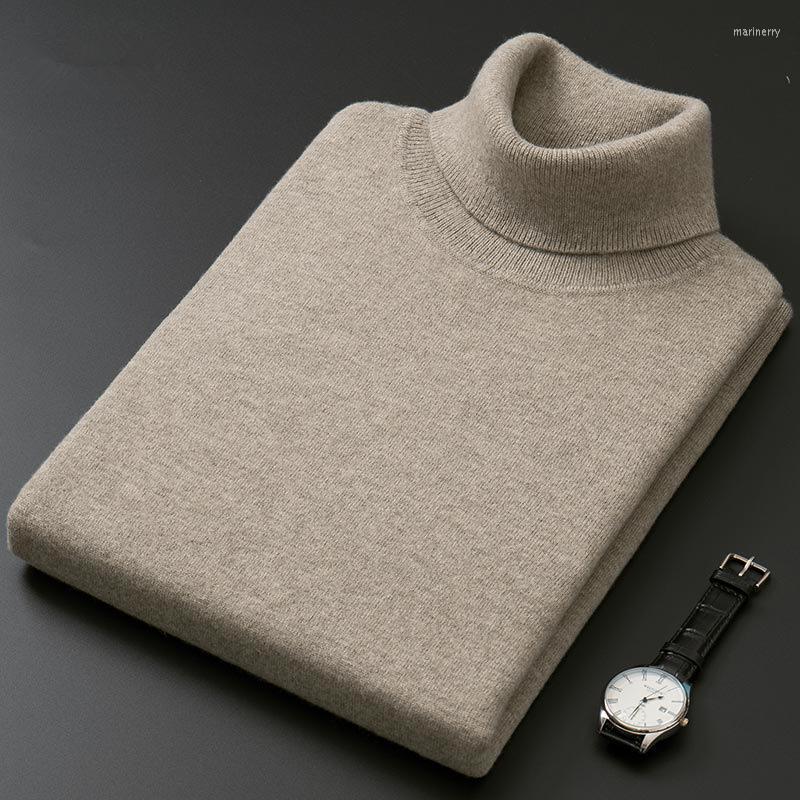 

Men's Sweaters Cashmere And Cotton Blend Turtleneck Men's Pullover 2022 Autumn Winter Soft Warm Bottoming Knitted SweaterMen's Mari22