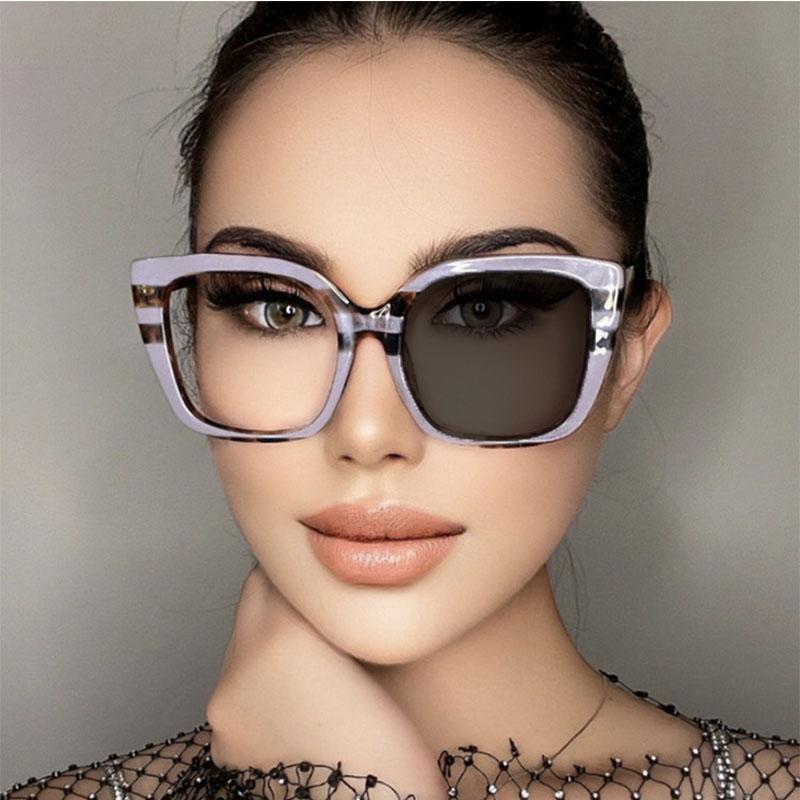 

Sunglasses Pochromic Myopia Glasses Prescription Lens Big Frame Cat Eye Spectacle Near Nearsightedness Eyeglasses European StyleSunglasses