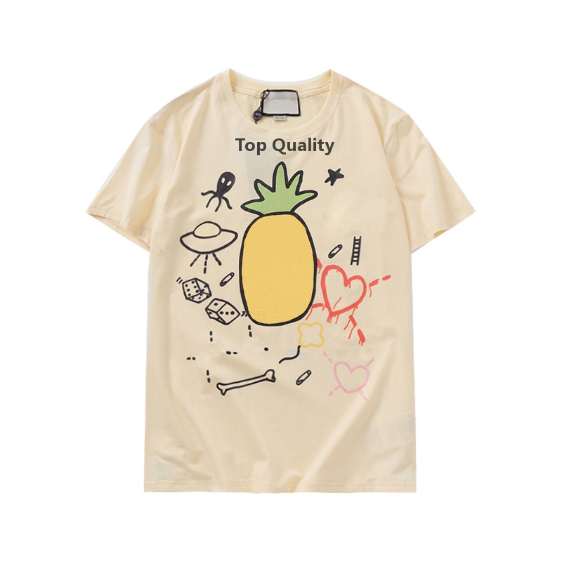 

Designer Brand High Qualityluxury Designer 2022 New T -Shirt Before Spring And Summer Digital Direct Injection Pineapple Audel Fabric For Me, Black