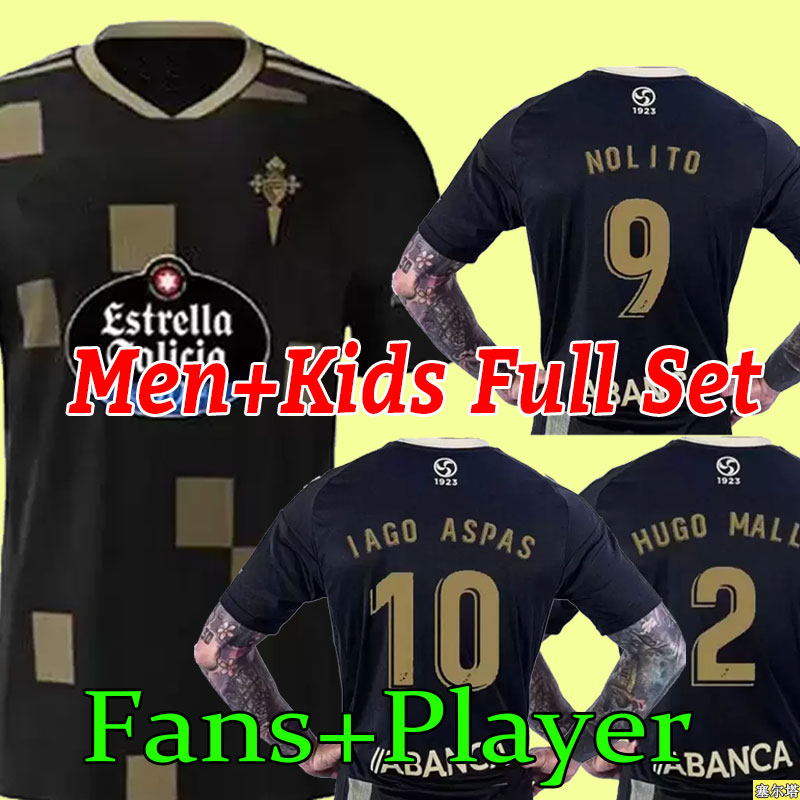 

21 22 23 Celta de Vigo centenary soccer jerseys IAGO ASPAS 2022 2023 away camiseta NOLITO F.BELTRAN HUGO MALLO SOLARI S. MINA Brais Mendez home men football shirt full set