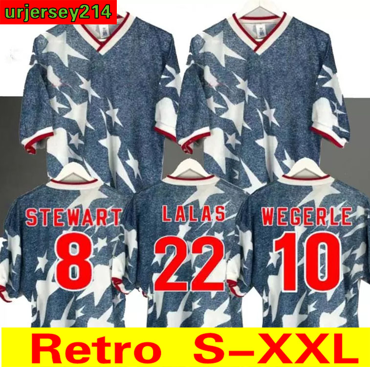 

USA 1994 americans classic Away Shirt retro soccer jerseys Wegerle Lalas Ramos Balboa 94 classic football shirts men short sleeve tops tee