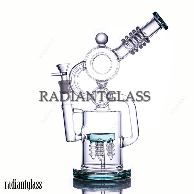 

THICK 15" Donut 3-Arm RECYCLER Bong HEAVY Glass Water Pipe Hookah