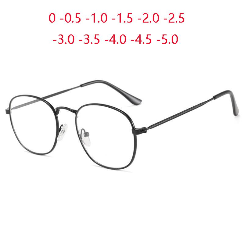 

Sunglasses 0 -0.5 -1.0 To -5.0 Oval Finished Myopia Glasses Women Men Metal Literary Steampunk Myopes Lunettes Female Male Minus Eyewear
