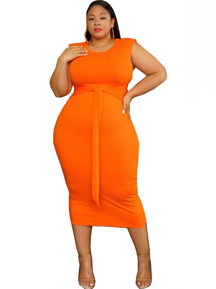 

Plus Size Dresses Women Long Dress 5XL 4XL Empire Lace Up Sleeveless Robes Fashion Solid Oversize Streetwear Summer Tank DressPlus, Green