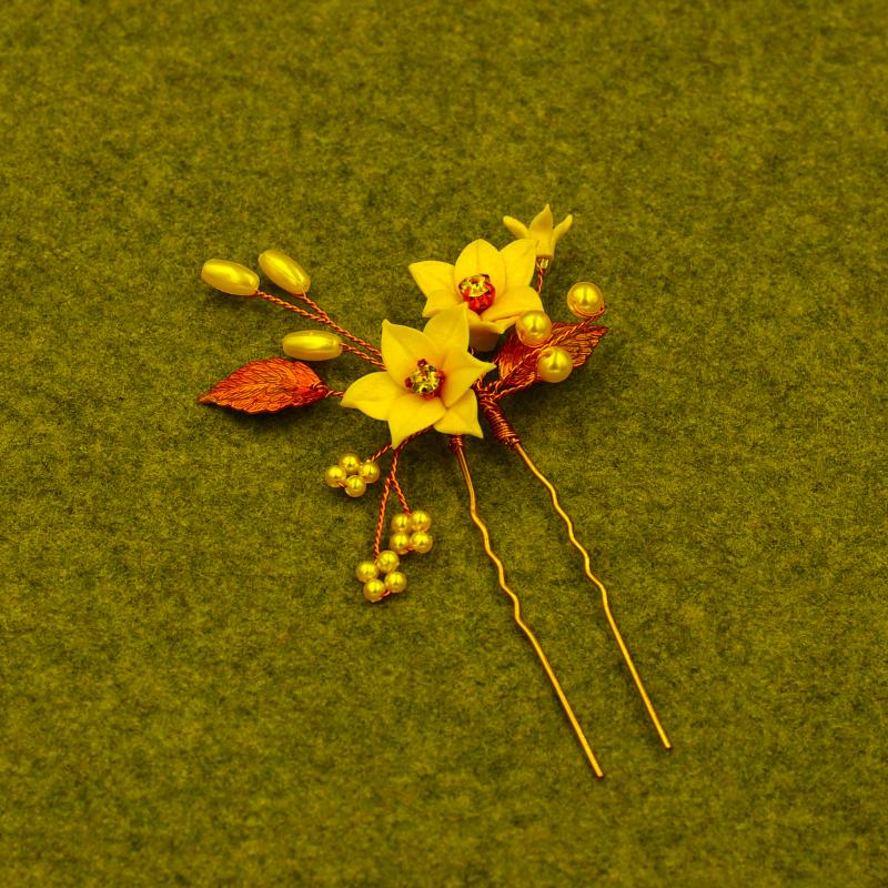 

Headpieces Fairy Bridal Hairwear Ceramics Pearl Crystal Bridesmaid Flower-Girl Hairpin Women Pageant Gift Tiara Wed AccessoriesHeadpieces