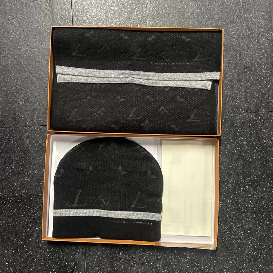 

2022 Designer Women mens knitted Scarf Hat Set Winter Warm Hats scarves Beanie for men