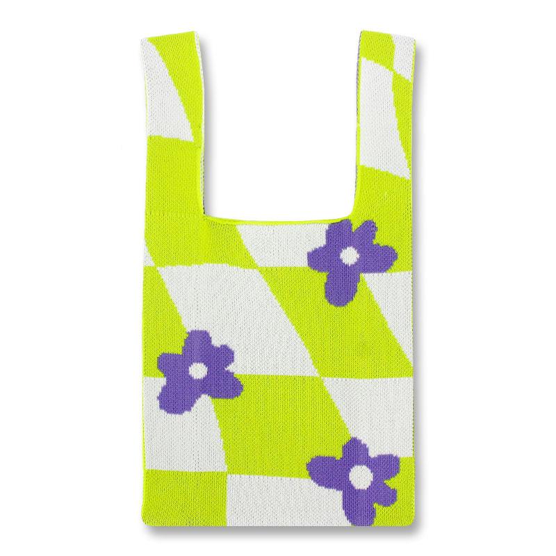 

Evening Bags Teenager Korean Trend HyunA Style Vest Top-handle Tote Bag Girl Ins Fashion Leisure Vintage Plaid Cute Panelled Yellow HandbagE, Black