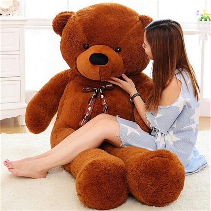 

Giant Teddy Bear Kawaii Big 160cm 180cm 200cm 220cm Stuffed Soft Plush Toy Large Embrace Bear Chrildren Kids Doll Birthday Gift Q0259u, White