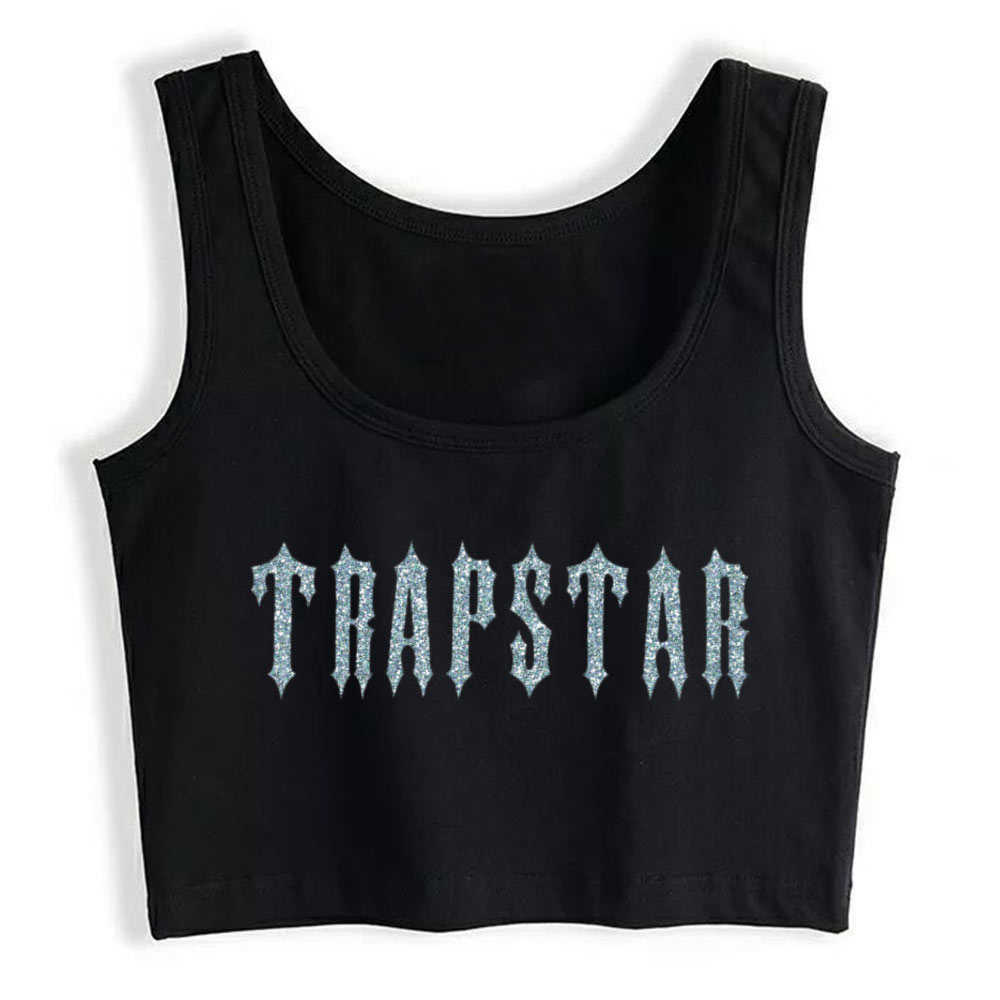

Crop Top Sport Trapstar Design Fashion Inscriptions Custom Tops Women, Black