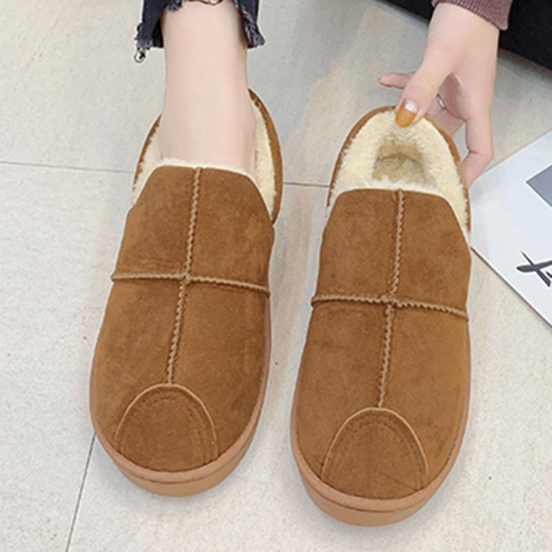 

Slippers 2022 TZLDN Winter Women Indoor Cotton Warm Basic Non-slip Soft Thick Bottom Couple Platform Bag Footwear, C9903w-bk