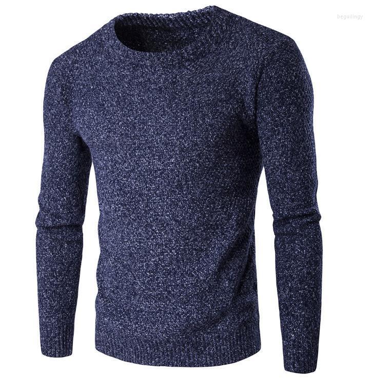 

Men's Sweaters Nice Autumn Knitting Mens And Pullovers O-Neck Slim Fit Thicken Male Elastic Knitted Grey Blue Begu22